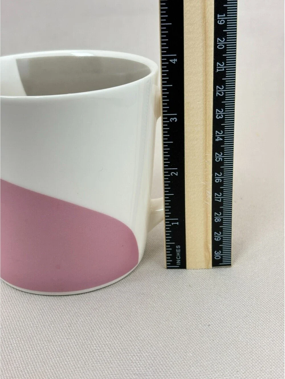 Vintage 2005 Starbucks Coffee Mug Pink Gray Abstract Color Block Ceramic 4